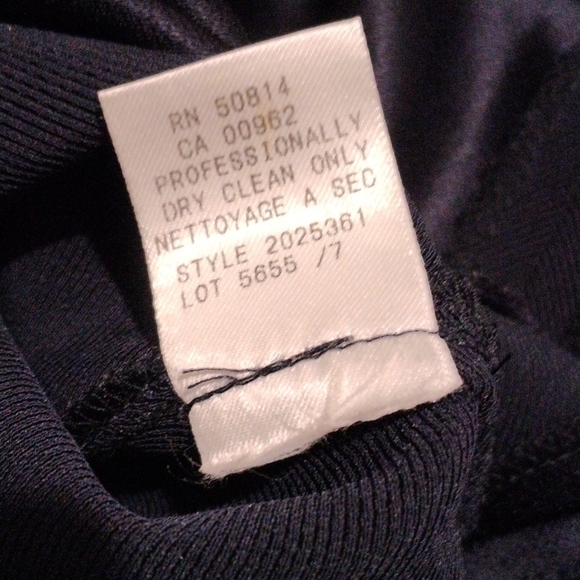 TAHARI navy VTG  Dress Beautiful Side slits sz 8 - Picture 9 of 10